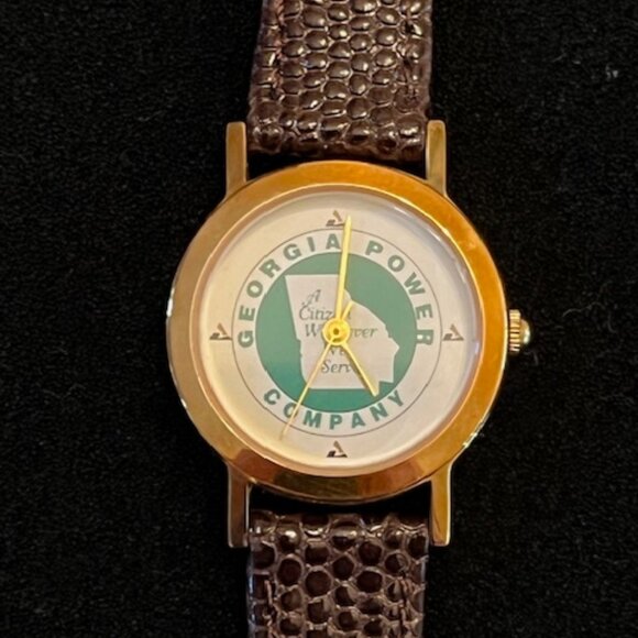 Time Components Ltd. Accessories - GEORGIA POWER CO | Corporate Quartz Watch With Leather Band - With Box